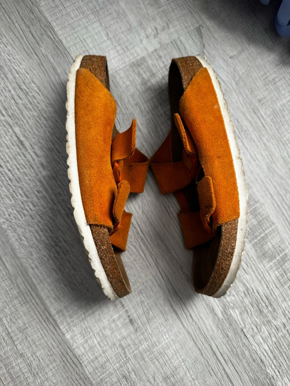 Birkenstock Kids Orange Suede Two-Buckle Sandals
